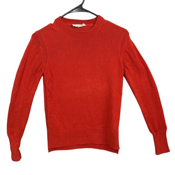 Everlane Women's Soft Cotton Crew Neck Sweater Burnt Orange XS Elevated Basic - Picture 2 of 8